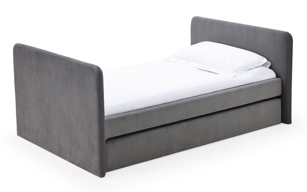 Elora Upholstered Daybed with Trundle in Charcoal Velvet by Modus Furniture at Eve Furniture