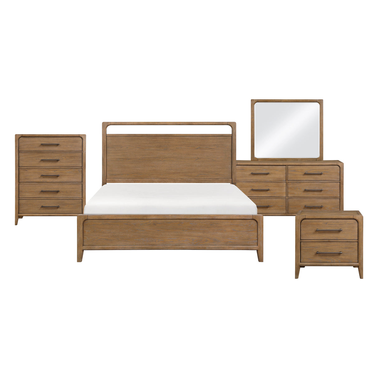 Elowen Brown 5-Piece Queen Bedroom Set by Homelegance at Eve Furniture