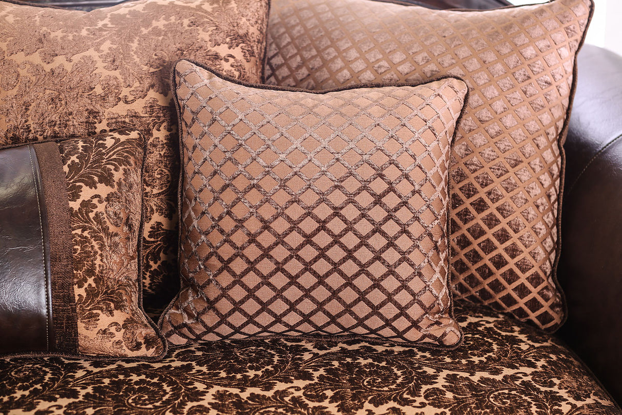 Elpis Brown/Espresso Sofa & Loveseat by Furniture of America at Eve Furniture