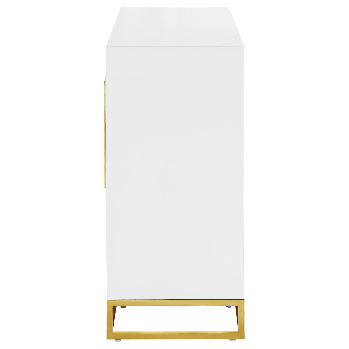 Elsa White/Gold 2-Door Accent Cabinet with Adjustable Shelves by Coaster at Eve Furniture