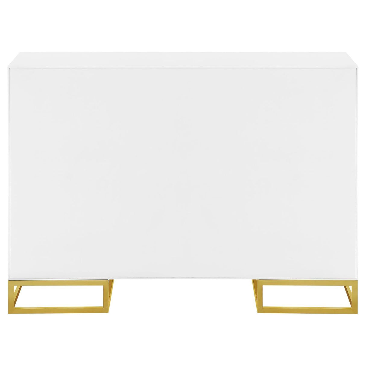Elsa White/Gold 2-Door Accent Cabinet with Adjustable Shelves by Coaster at Eve Furniture