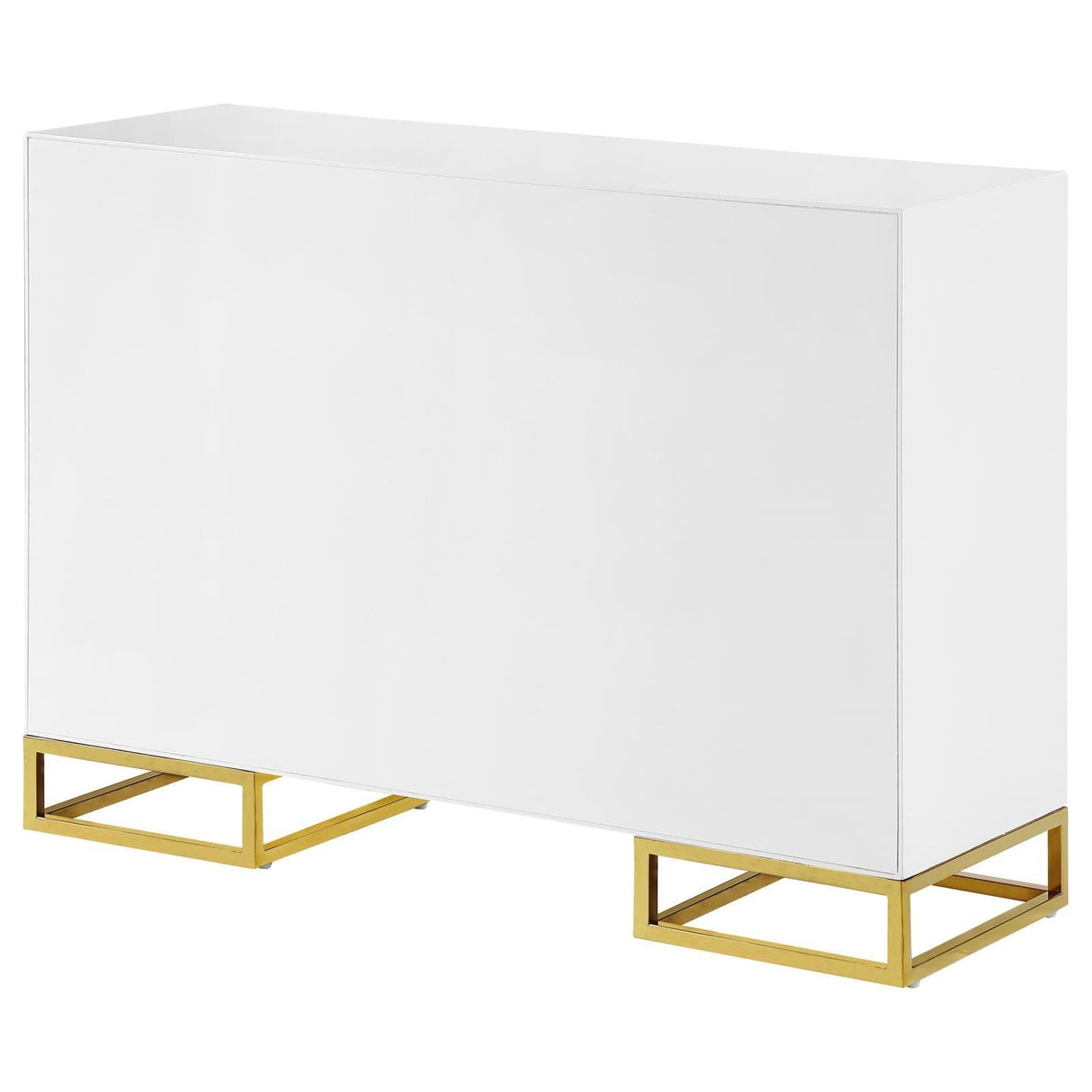 Elsa White/Gold 2-Door Accent Cabinet with Adjustable Shelves by Coaster at Eve Furniture
