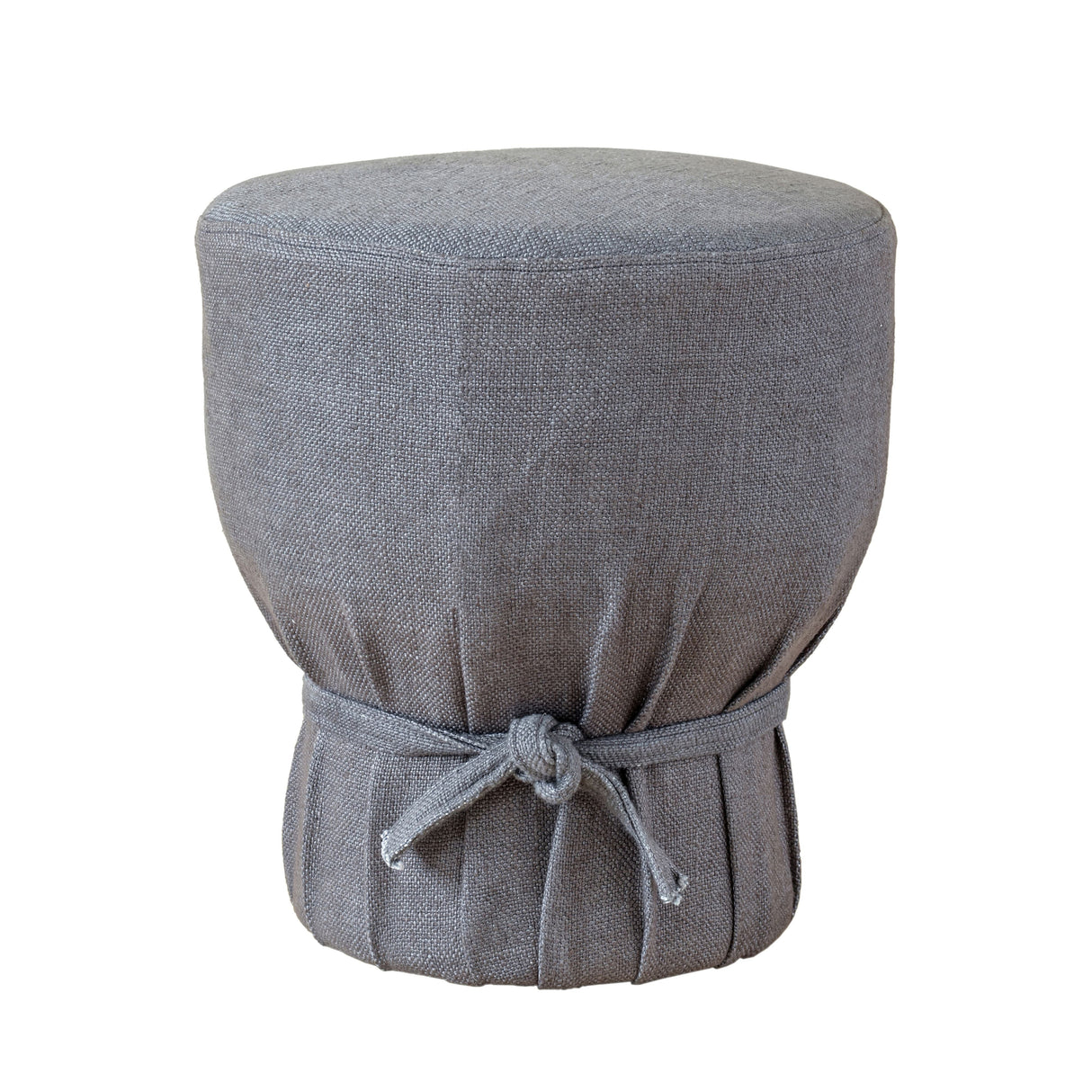 Elsie Grey Linen Upholstered Pouf by TOV Furniture at Eve Furniture