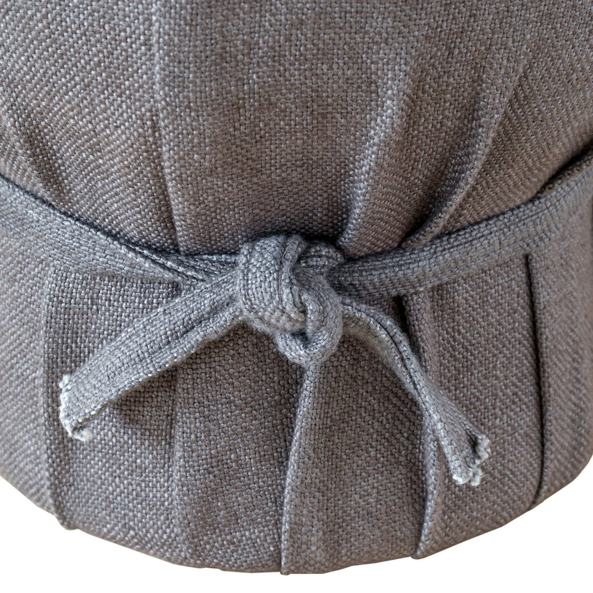 Elsie Grey Linen Upholstered Pouf by TOV Furniture at Eve Furniture