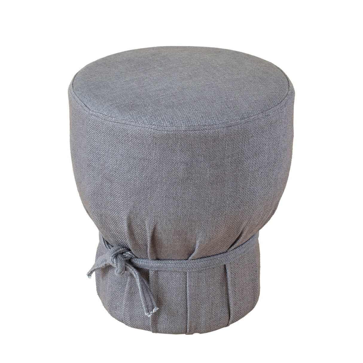 Elsie Grey Linen Upholstered Pouf by TOV Furniture at Eve Furniture