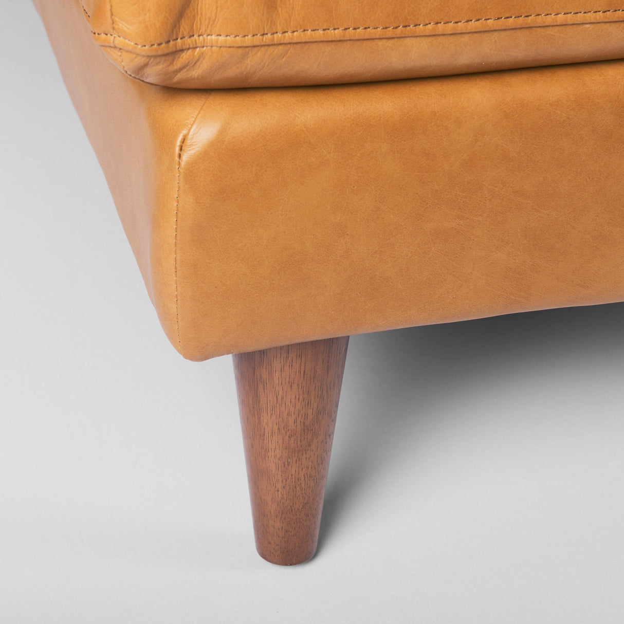 Elton Tan Leather Right Chaise Sectional by Mercana at Eve Furniture