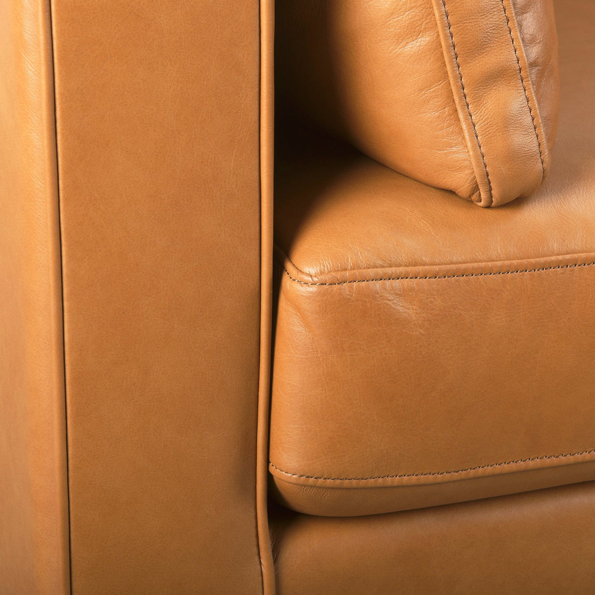 Elton Tan Leather Sofa by Mercana at Eve Furniture