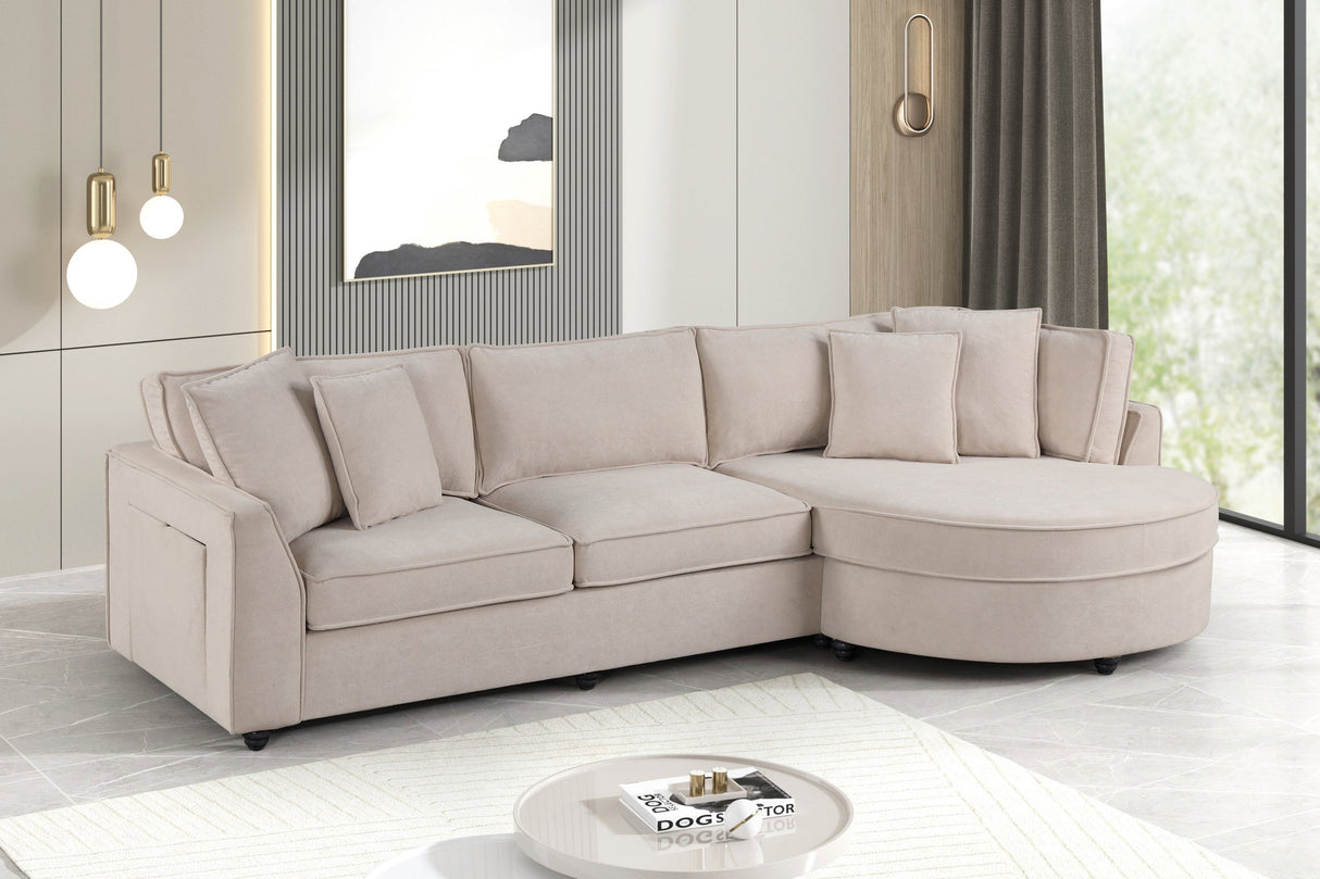 Elva Beige Sectional by Happy Homes at Eve Furniture