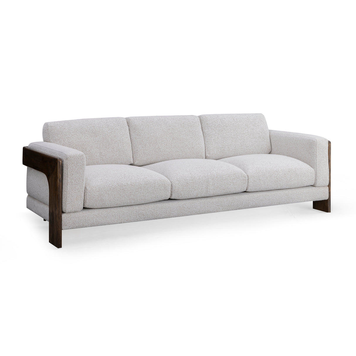 Elyn 91" Cream Contract-Grade Boucle Sofa by TOV Furniture at Eve Furniture