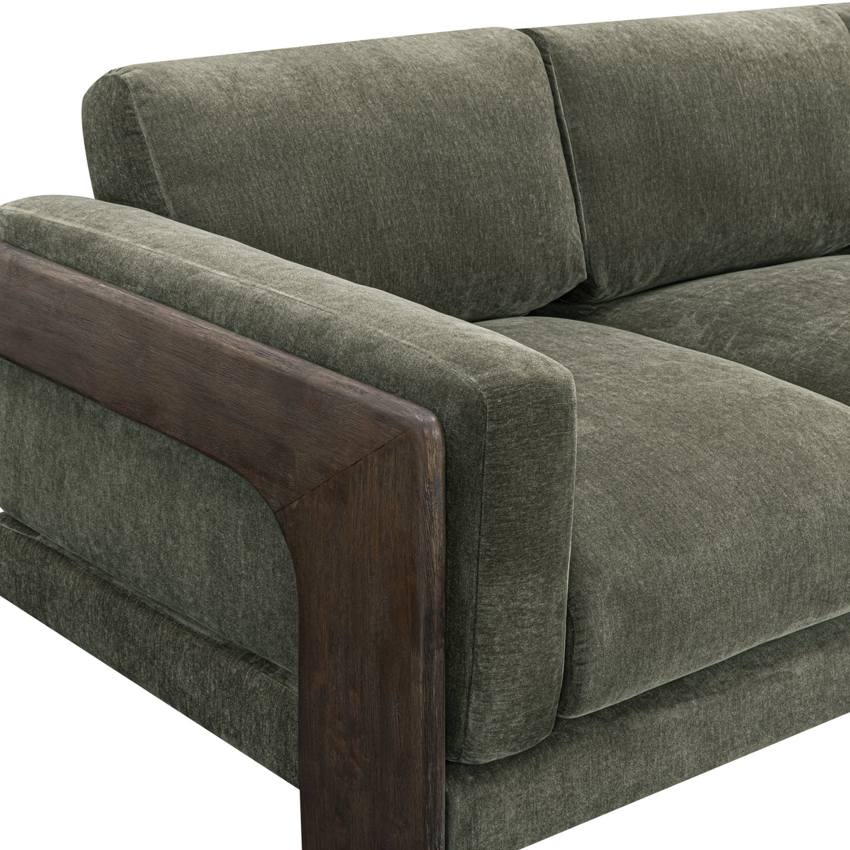Elyn 91" Olive Green Upcycled Contract-Grade Chenille Sofa by TOV Furniture at Eve Furniture
