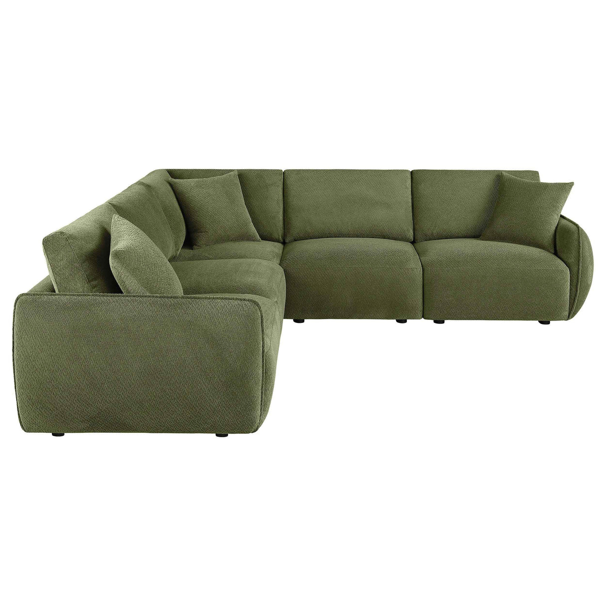 Elysia Green 5-piece Chenille Upholstered Modular Sectional Sofa by Coaster at Eve Furniture