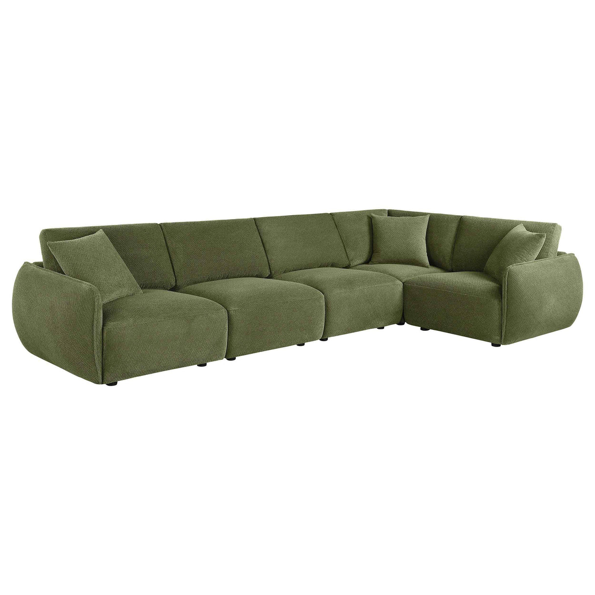 Elysia Green 5-piece Chenille Upholstered Modular Sectional Sofa by Coaster at Eve Furniture