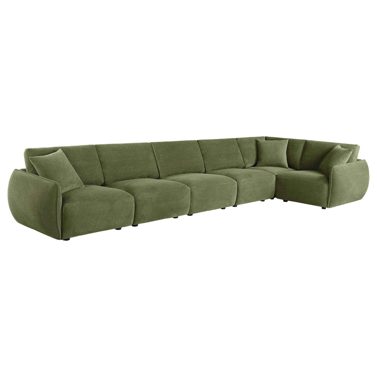 Elysia Green 6-piece Chenille Upholstered Modular Sectional Sofa by Coaster at Eve Furniture