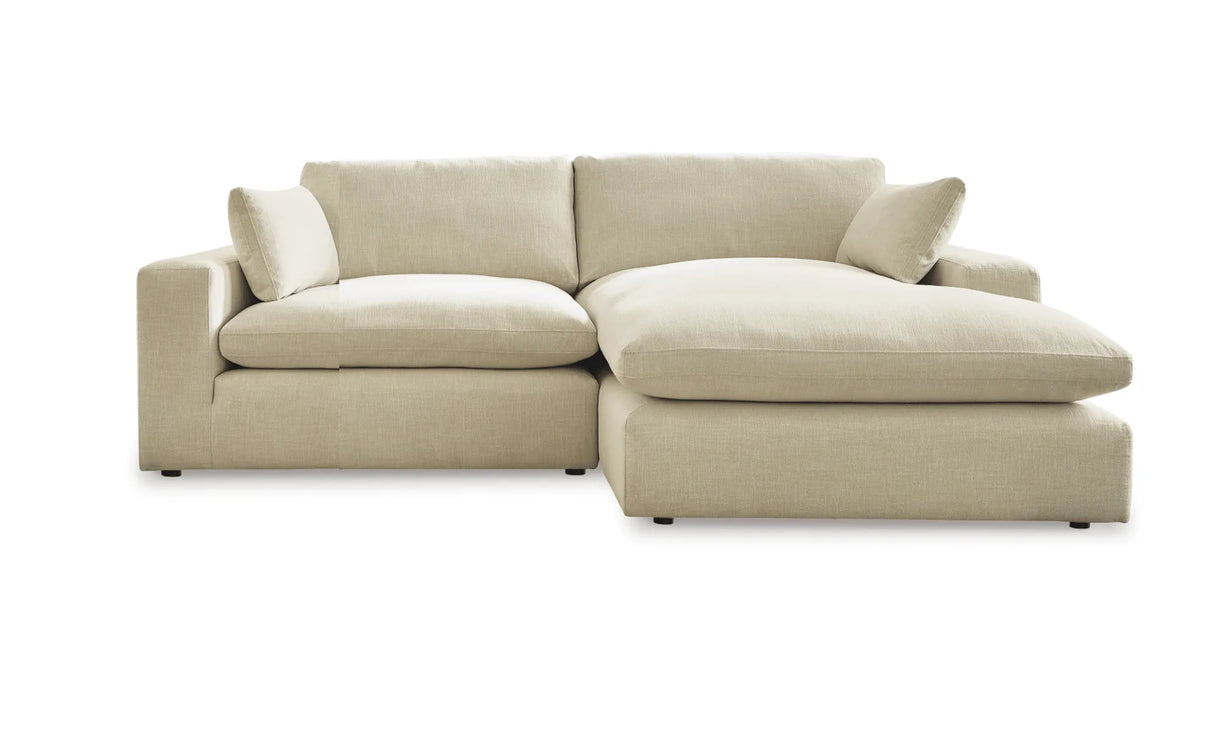 Elyza Linen 2-Piece Right Arm Facing Chaise Sectional by Ashley at Eve Furniture