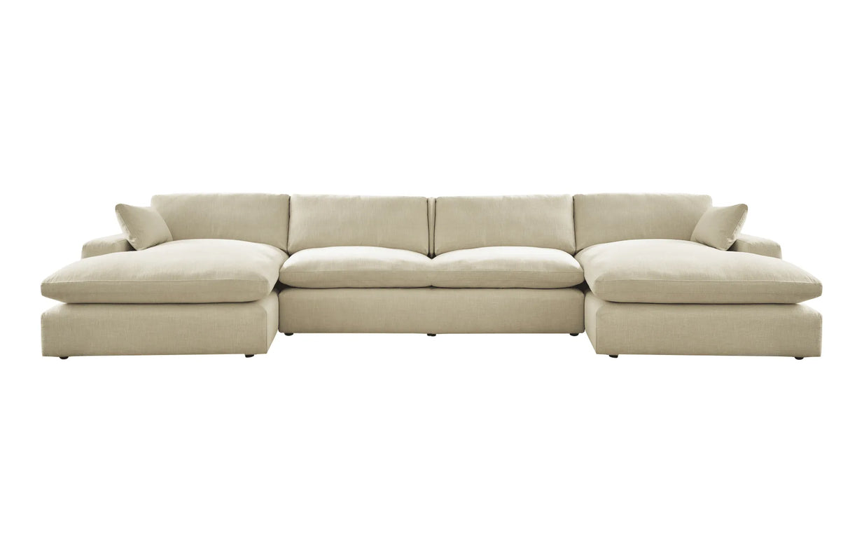 Elyza Linen 4-Piece Double Chaise Sectional by Ashley at Eve Furniture
