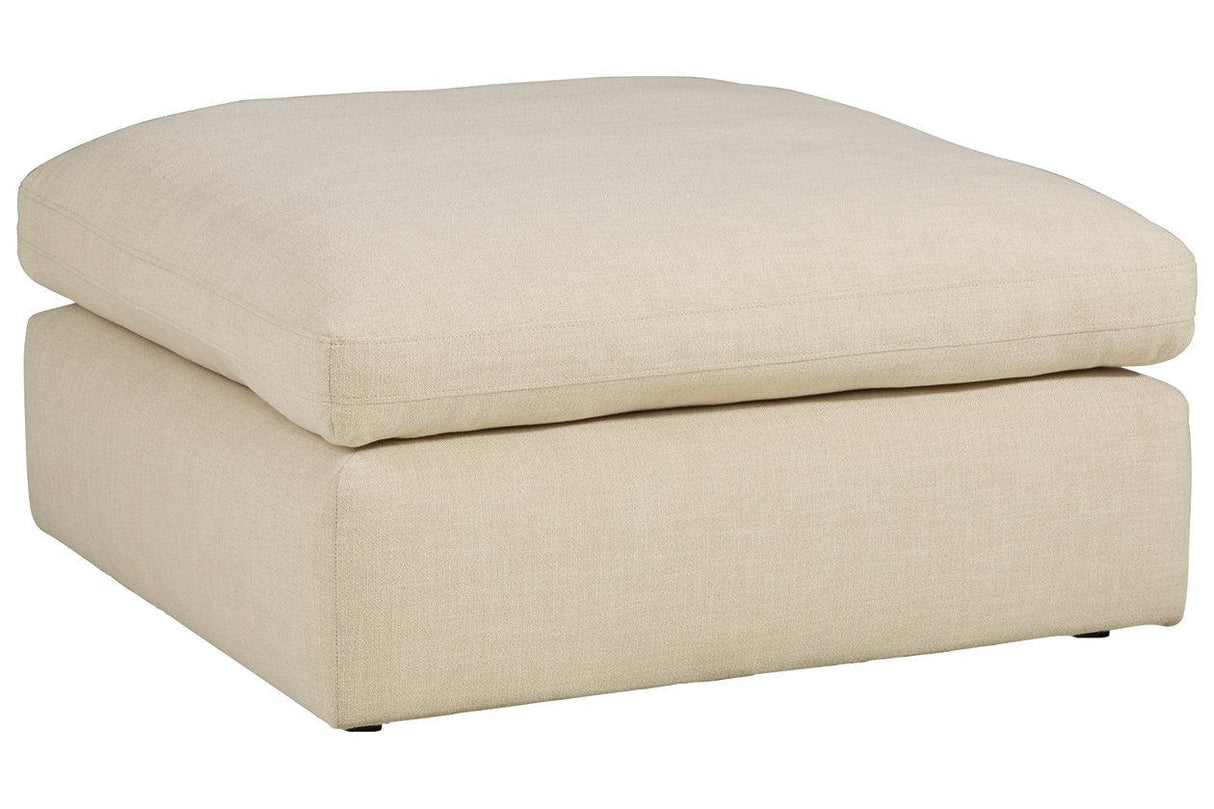 Elyza Linen Oversized Accent Ottoman by Ashley at Eve Furniture