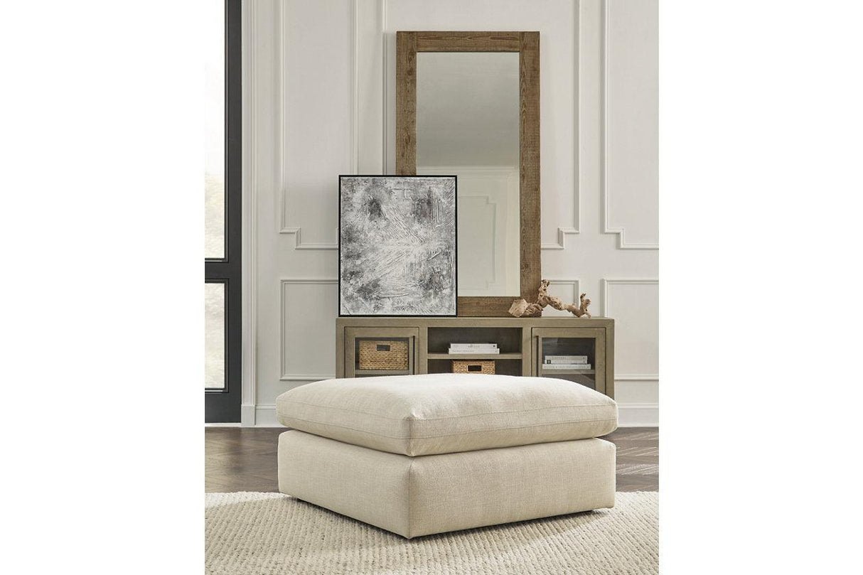 Elyza Linen Oversized Accent Ottoman by Ashley at Eve Furniture