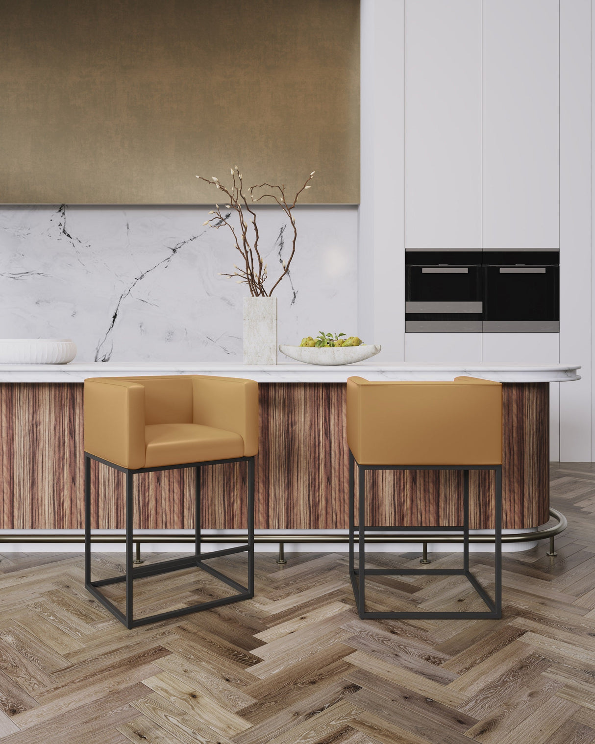 Embassy Counter Stool in Clay by Manhattan Comfort at Eve Furniture