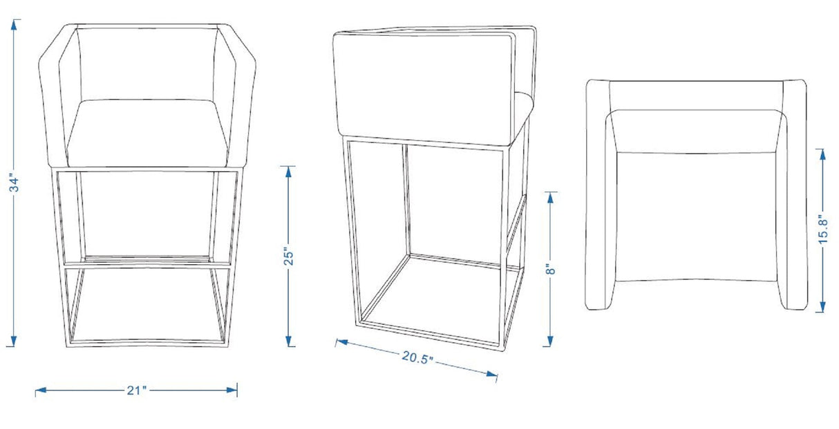 Embassy Counter Stool in Clay by Manhattan Comfort at Eve Furniture