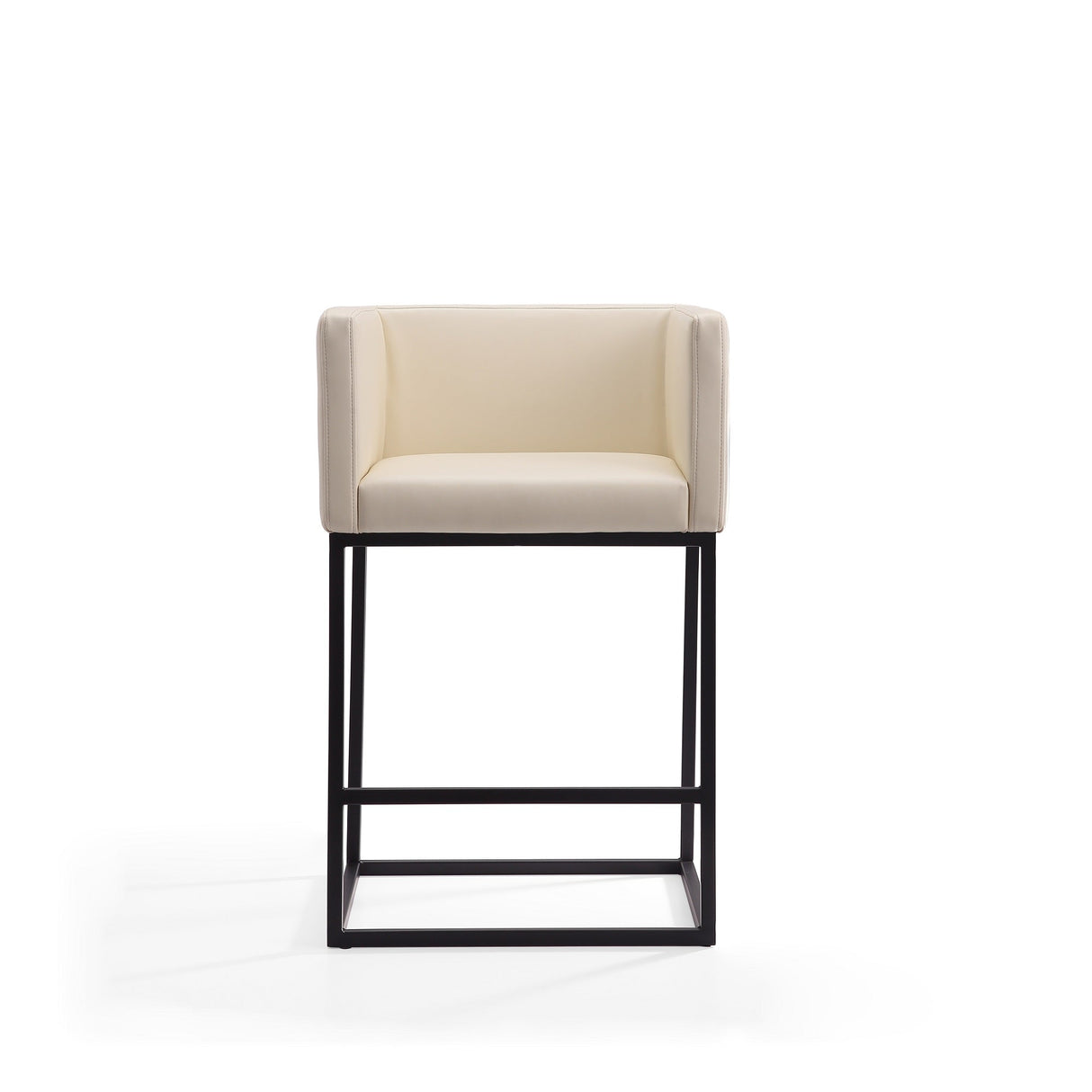 Embassy Counter Stool in Cream and Black (set of 2) by Manhattan Comfort at Eve Furniture