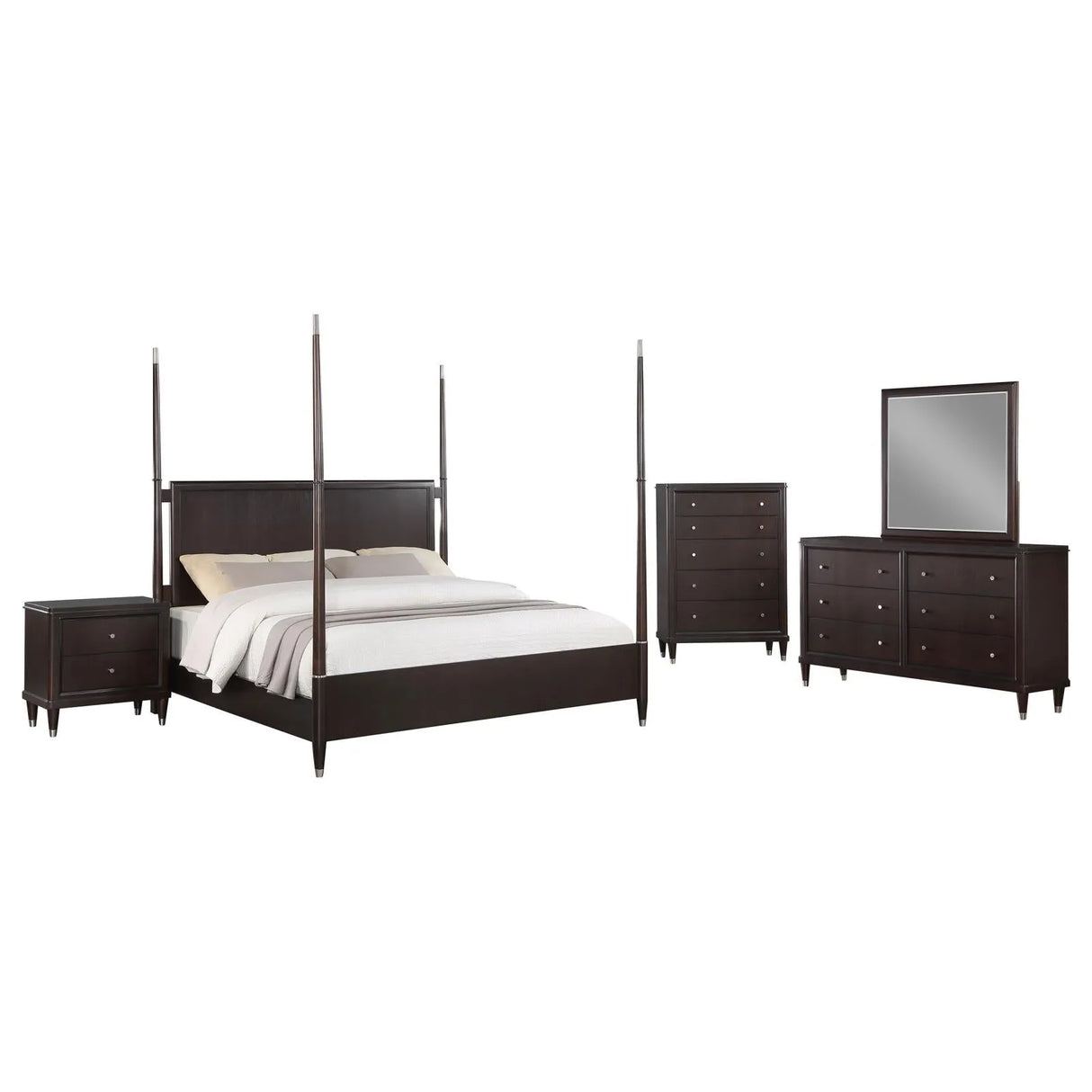 Emberlyn Brown 5-Piece Queen Poster Bedroom Set by Coaster at Eve Furniture