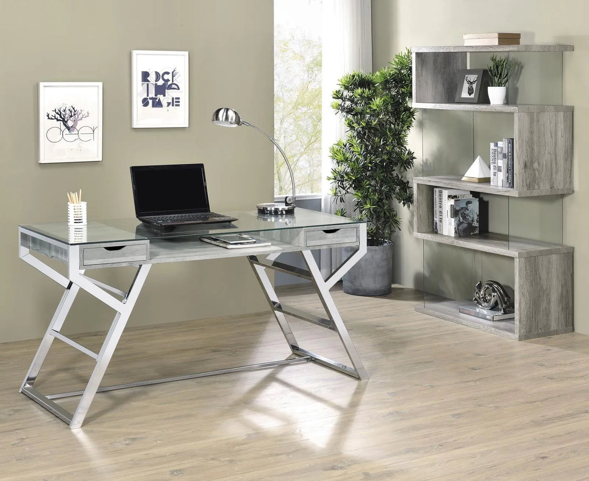 Emelle 4-Shelf Bookcase with Glass Panels by Coaster at Eve Furniture