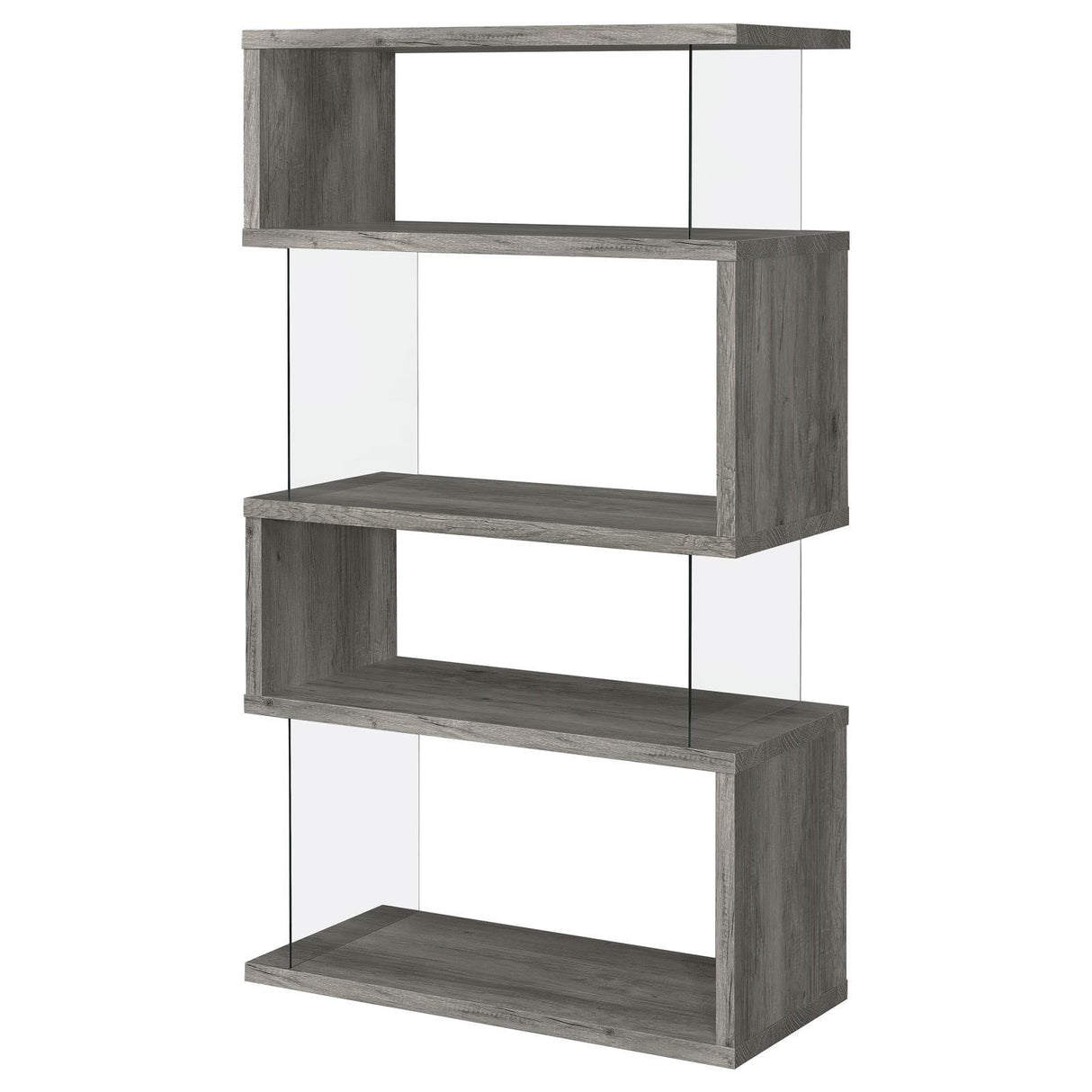 Emelle 4-Shelf Bookcase with Glass Panels by Coaster at Eve Furniture