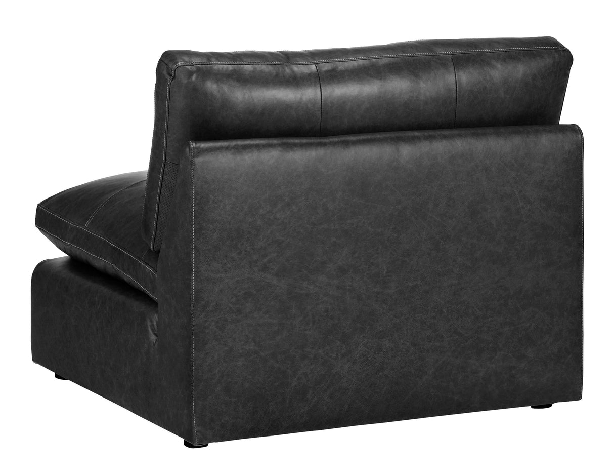 Emilia Black Leather 6-Piece Modular Sectional by Ashley at Eve Furniture