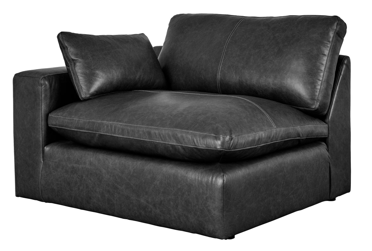Emilia Black Leather 6-Piece Modular Sectional by Ashley at Eve Furniture