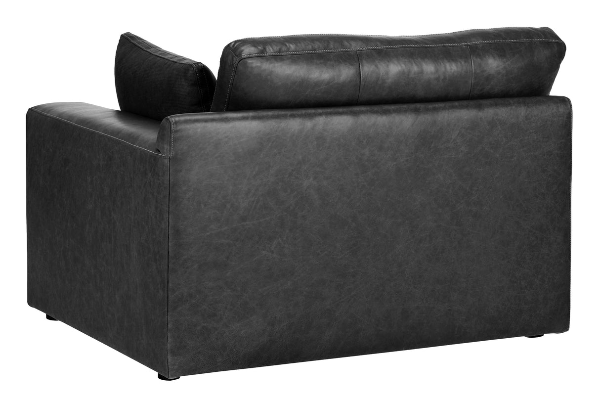 Emilia Black Leather 7-Piece Modular Sectional by Ashley at Eve Furniture