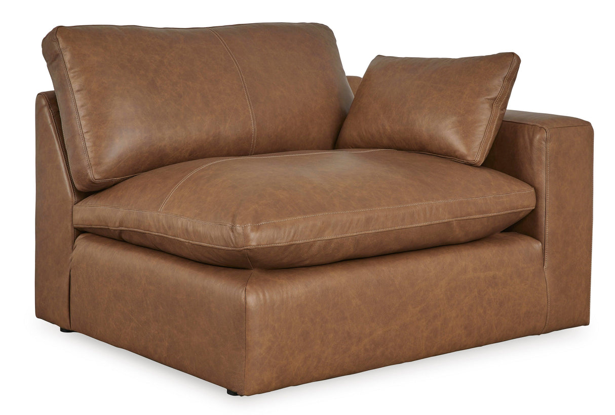 Emilia Caramel Leather 5-Piece Modular Sectional by Ashley at Eve Furniture