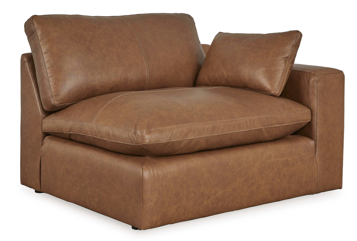 Emilia Caramel Leather Modular Sofa and Loveseat by Ashley at Eve Furniture