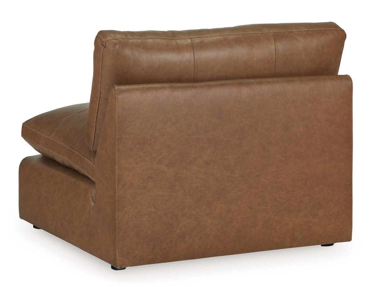 Emilia Caramel Leather Modular Sofa and Loveseat by Ashley at Eve Furniture