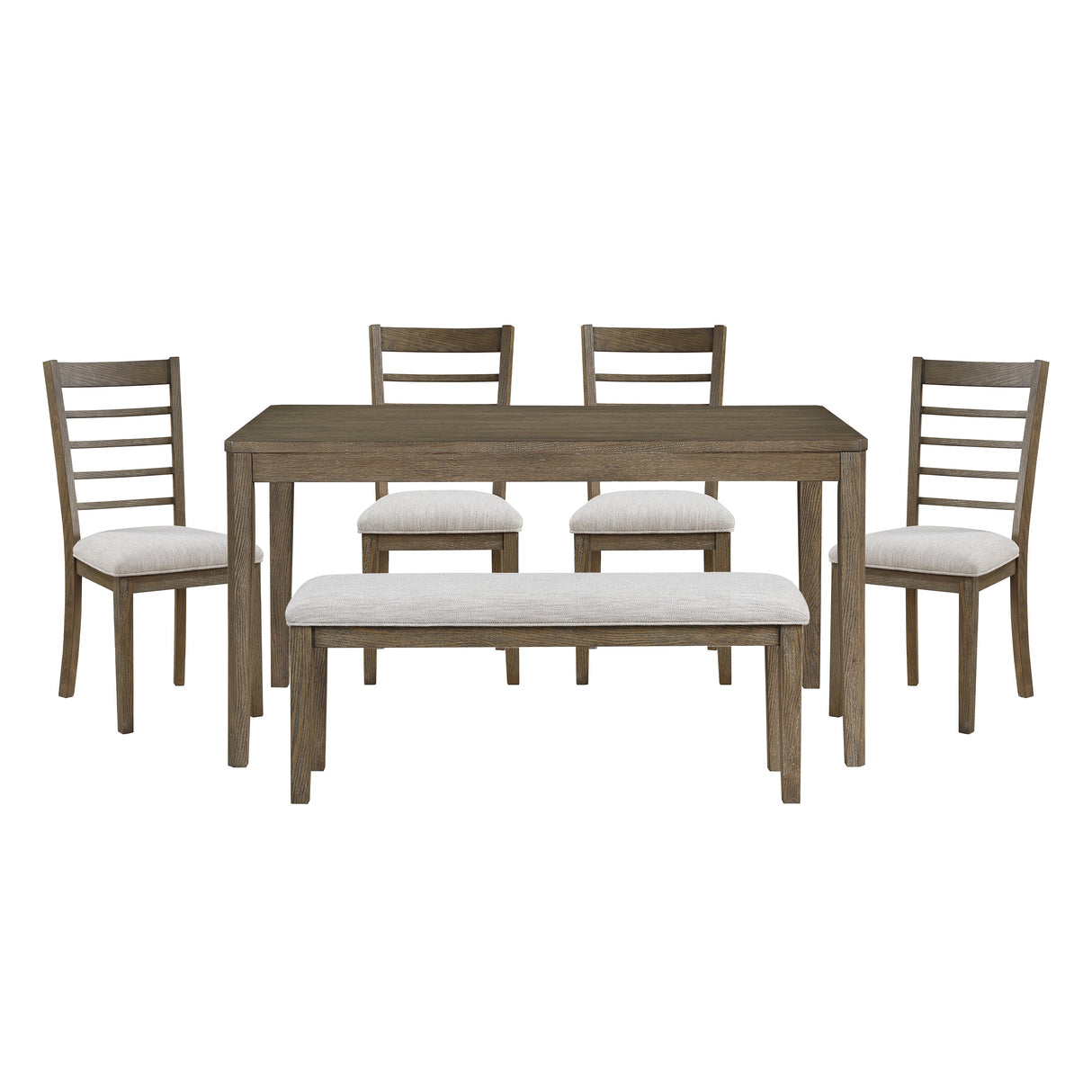 Emilia Light Brown 6-Piece Dining Set by Homelegance at Eve Furniture