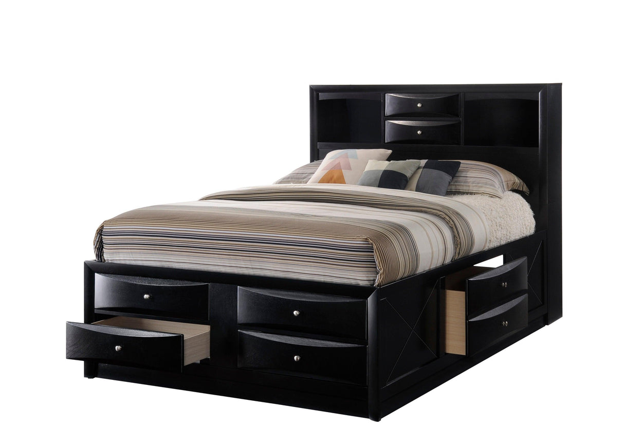 Emily Black Storage Platform Bedroom Set by Crown Mark at Eve Furniture