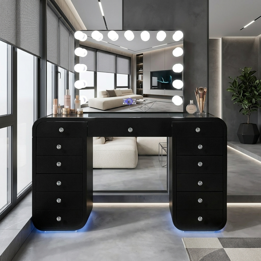 Emily Black Vanity Set by New Era Innovations at Eve Furniture