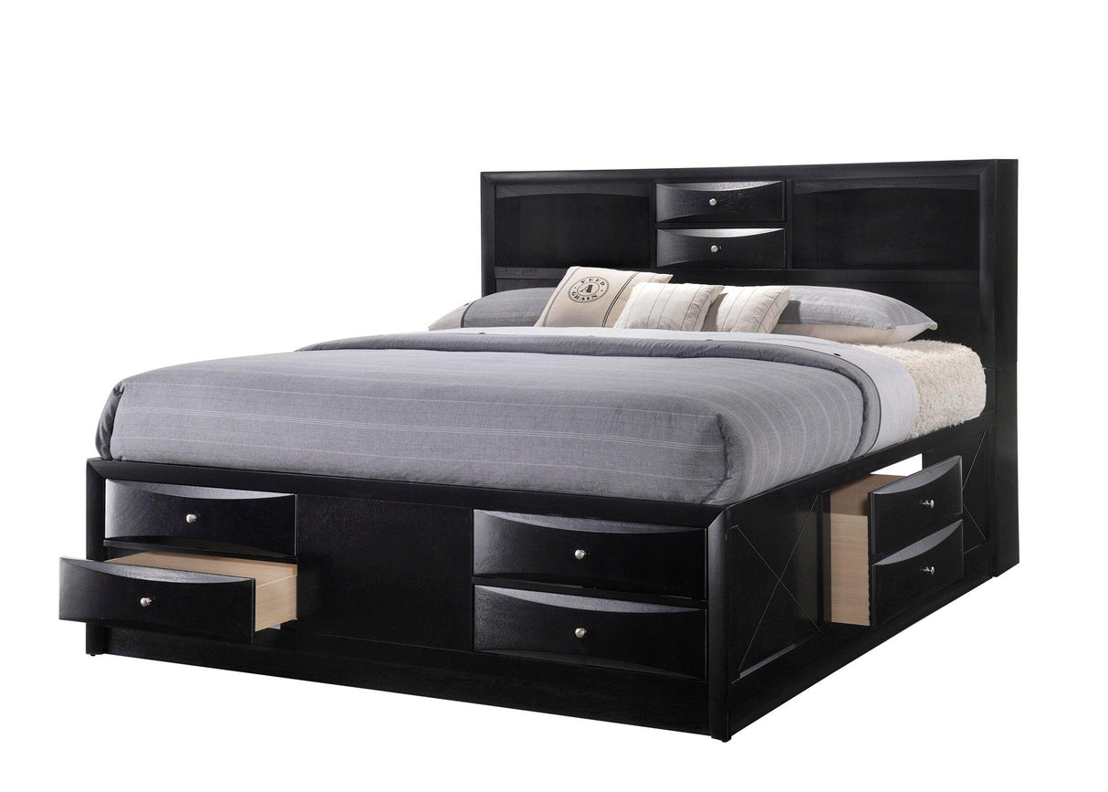Emily Black Storage Platform Bedroom Set by Crown Mark at Eve Furniture