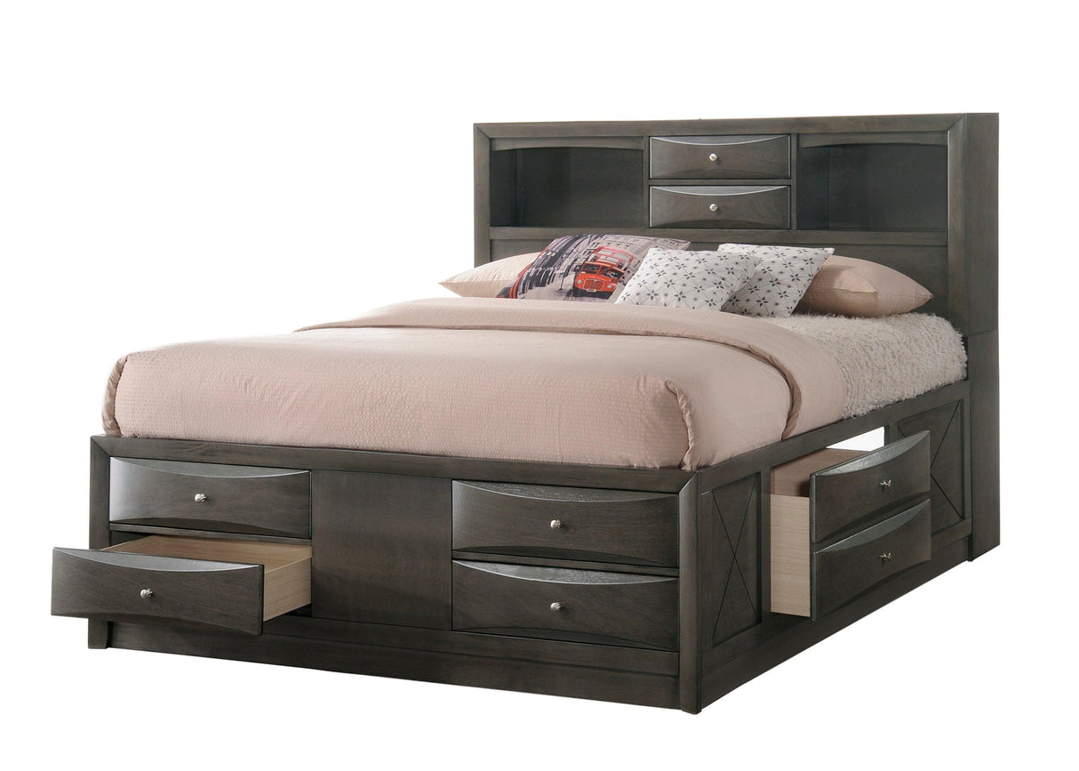 Emily Gray Storage Platform Bedroom Set by Crown Mark at Eve Furniture
