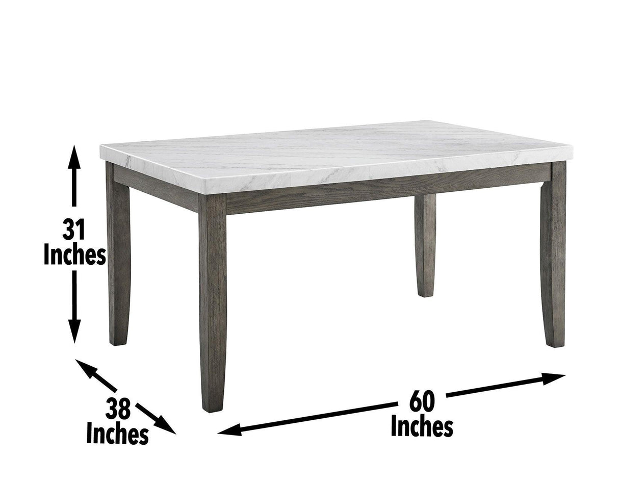 Emily White Marble Top Dining Table by Steve Silver at Eve Furniture