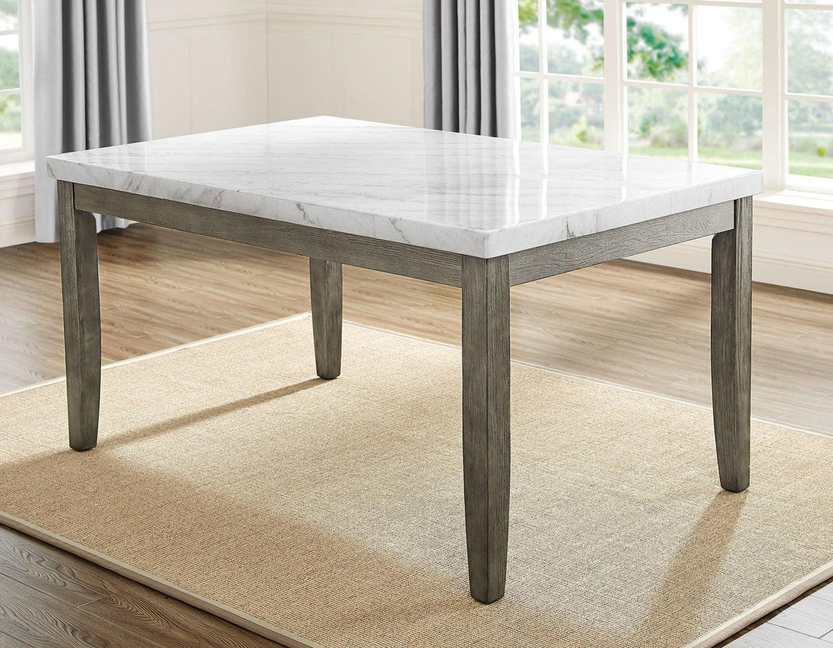 Emily White Marble Top Dining Table by Steve Silver at Eve Furniture