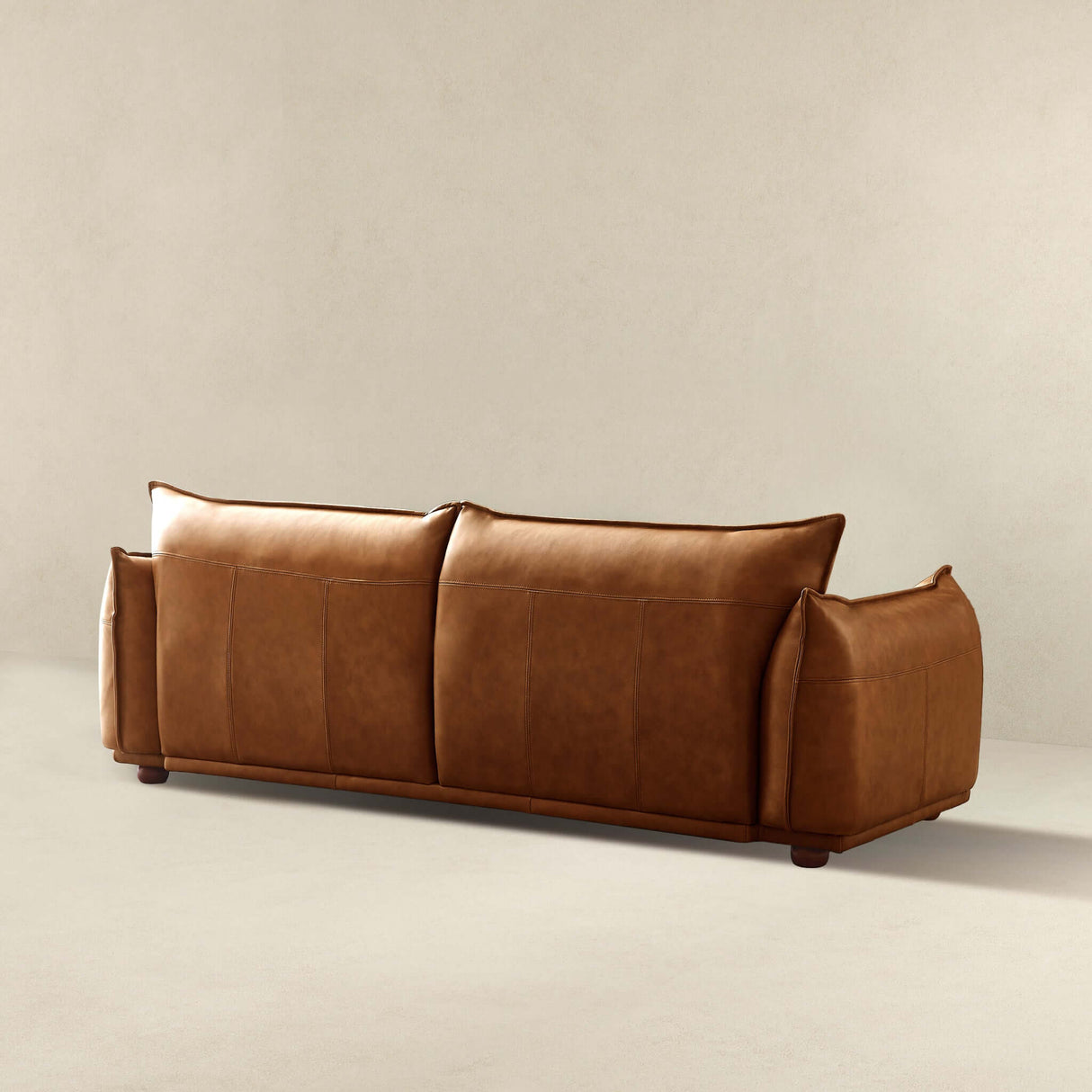 Emma Mid Century Modern Luxury Cognac Leather Sofa by Ashcroft Furniture at Eve Furniture