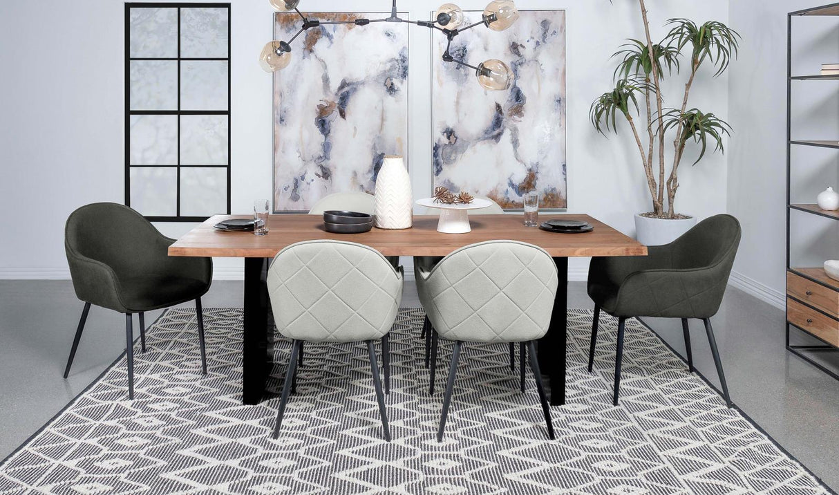 Emma Upholstered Dining Arm Chair Charcoal and Black (Set of 2) by Coaster at Eve Furniture