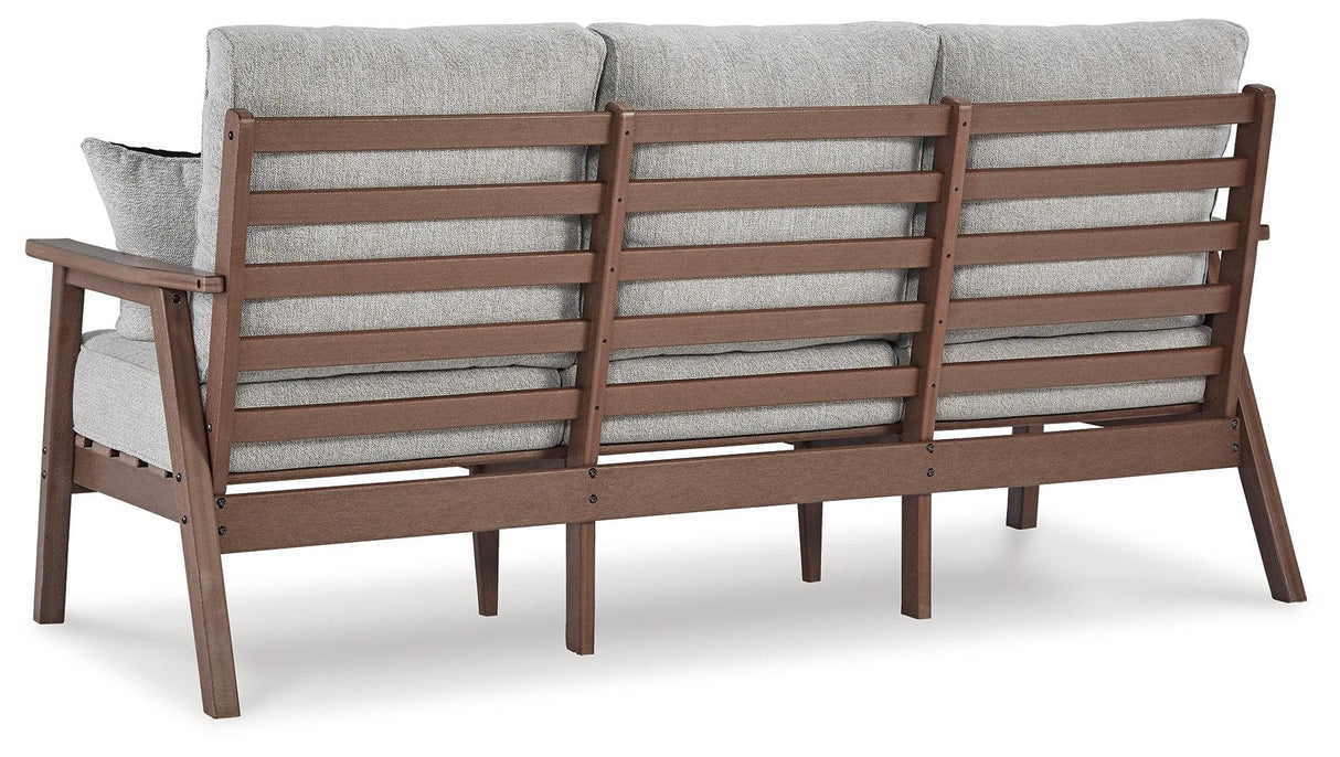 Emmeline Brown/Beige Outdoor Sofa with Cushion by Ashley at Eve Furniture