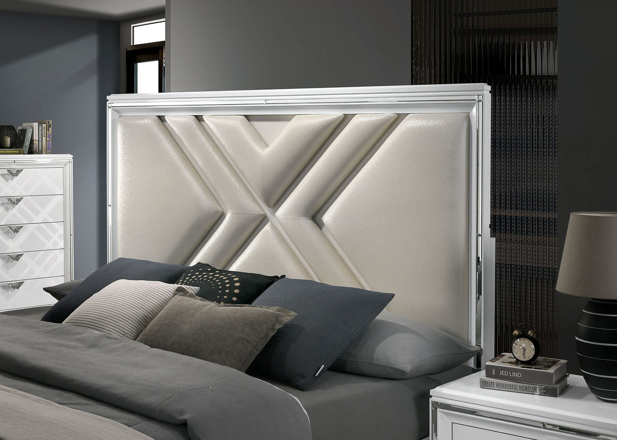Emmeline White 4-Piece Queen Bedroom Set by Furniture of America at Eve Furniture