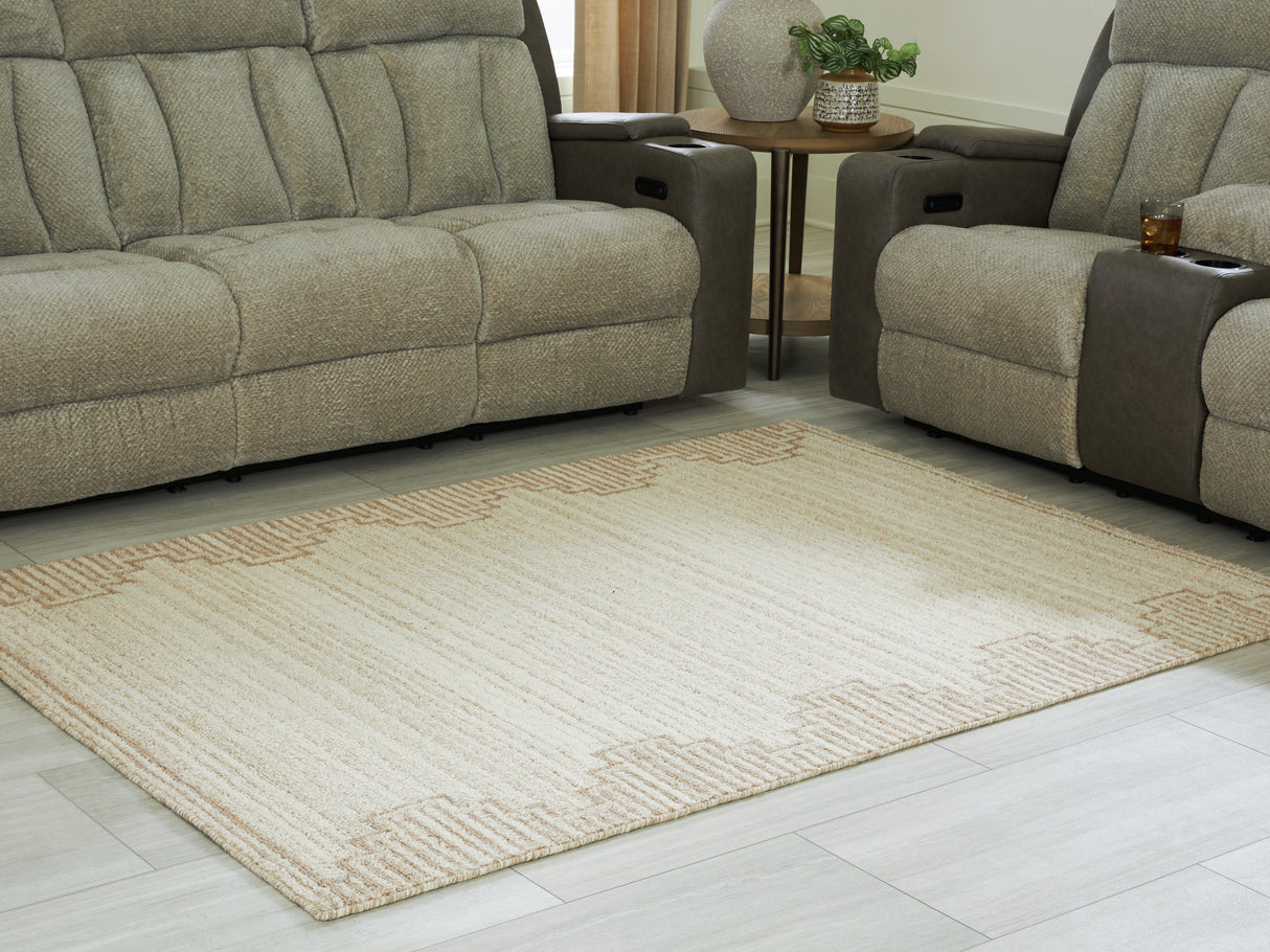 Emorymore Brown/Beige Medium Rug by Ashley at Eve Furniture