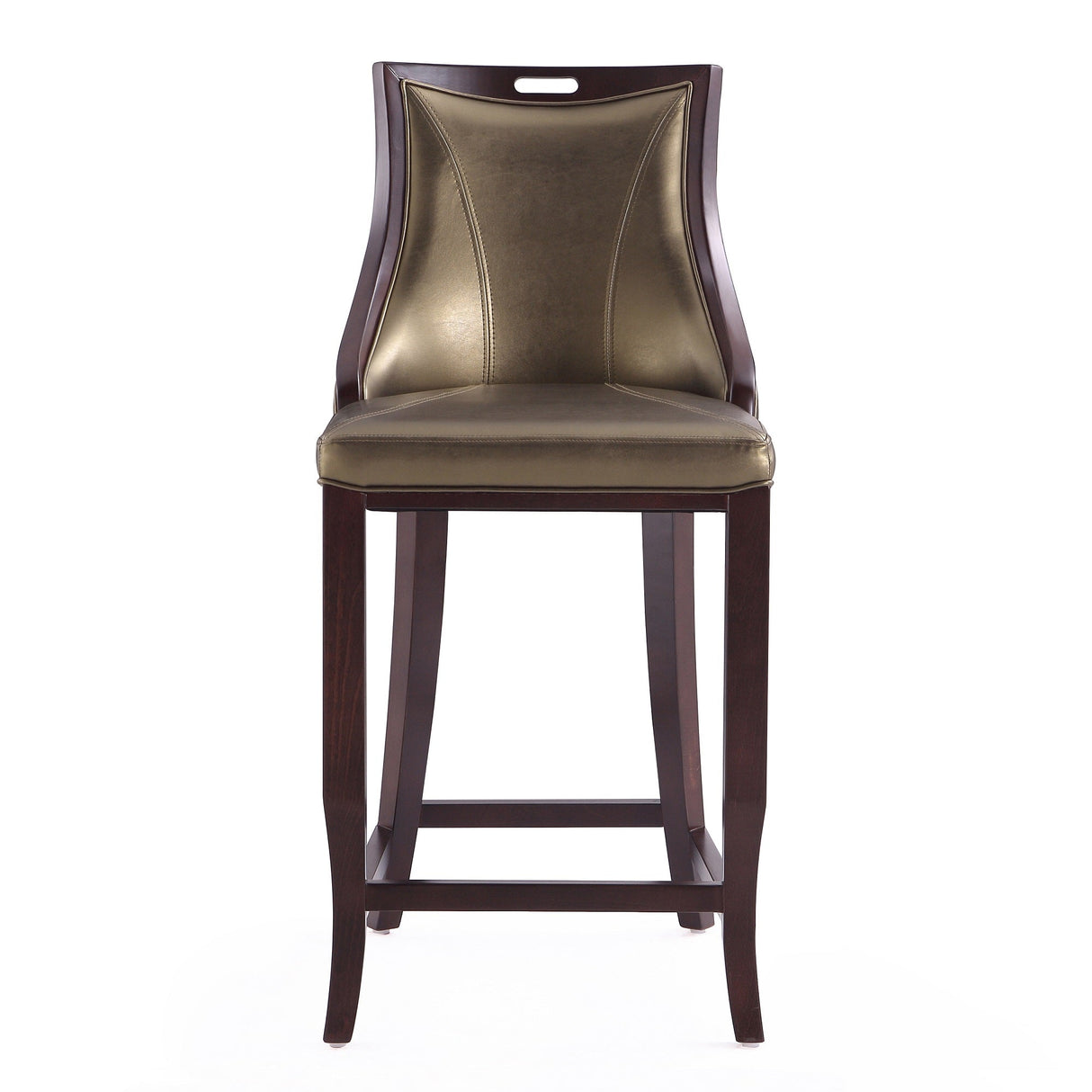 Emperor Bar Stool in Bronze and Walnut by Manhattan Comfort at Eve Furniture