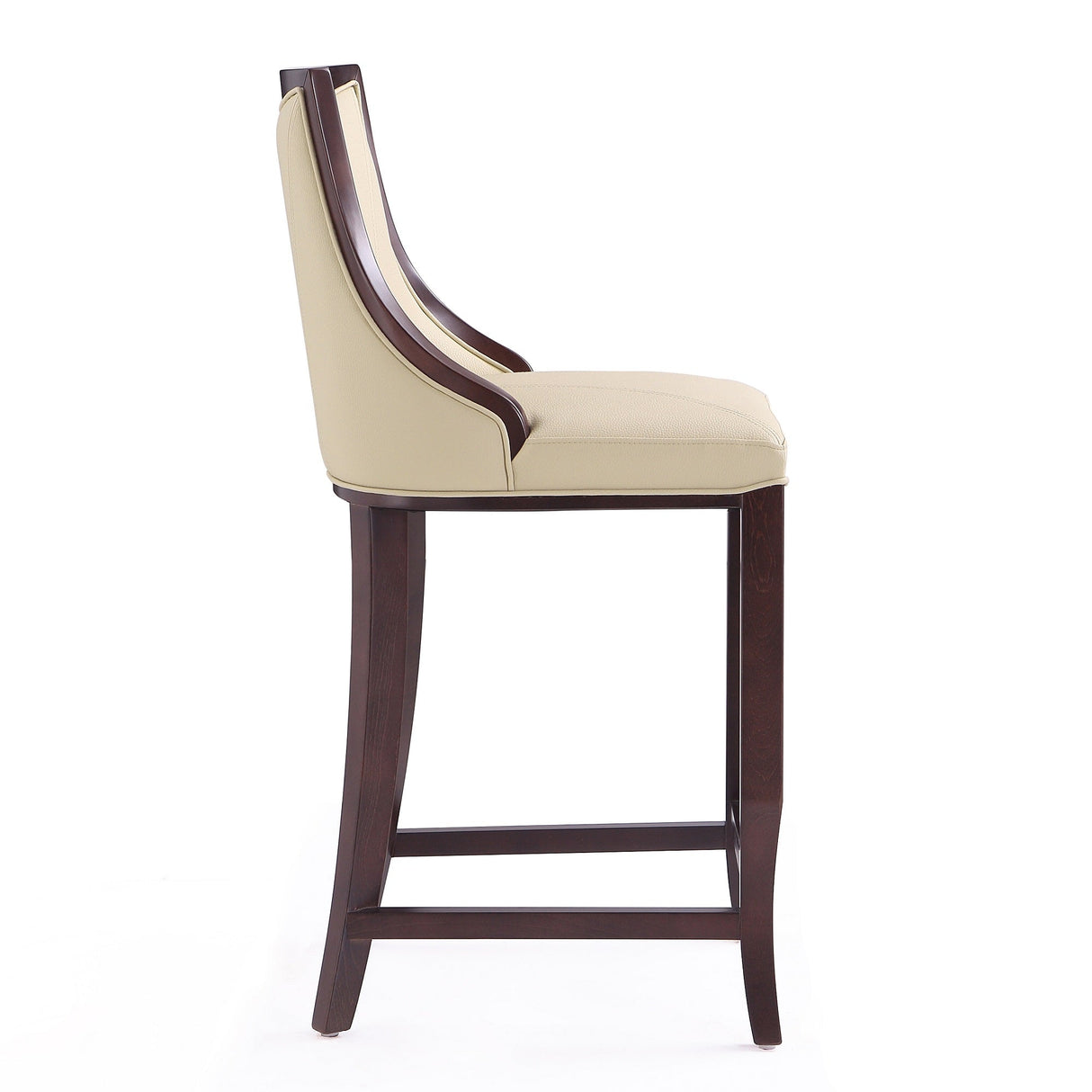 Emperor Bar Stool in Cream and Walnut by Manhattan Comfort at Eve Furniture