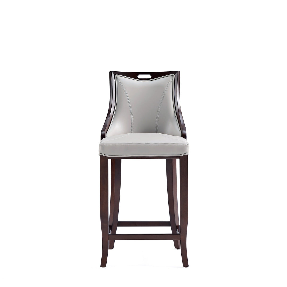 Emperor Faux Leather Barstool in Light Grey (set of 2) by Manhattan Comfort at Eve Furniture
