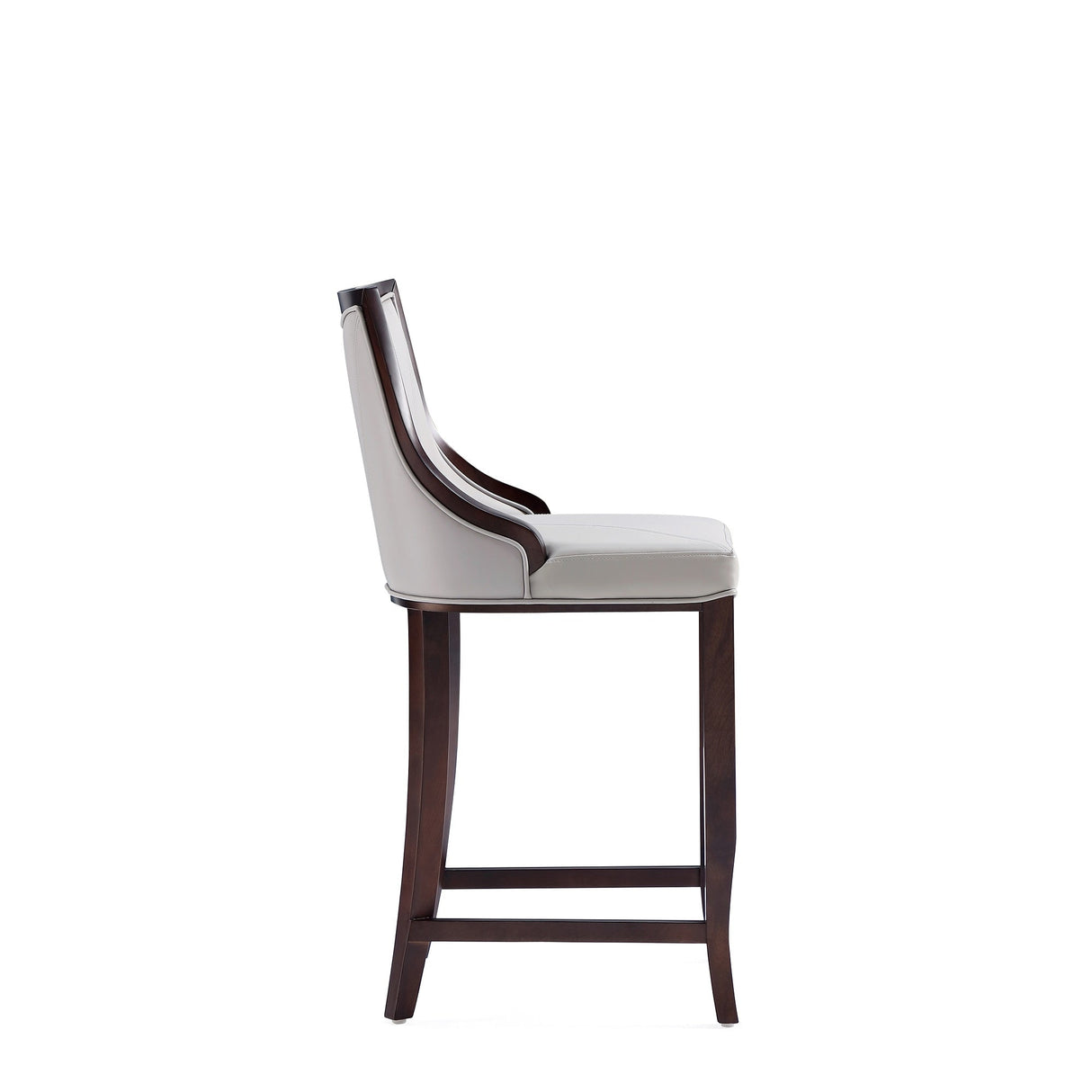 Emperor Faux Leather Barstool in Light Grey (set of 2) by Manhattan Comfort at Eve Furniture