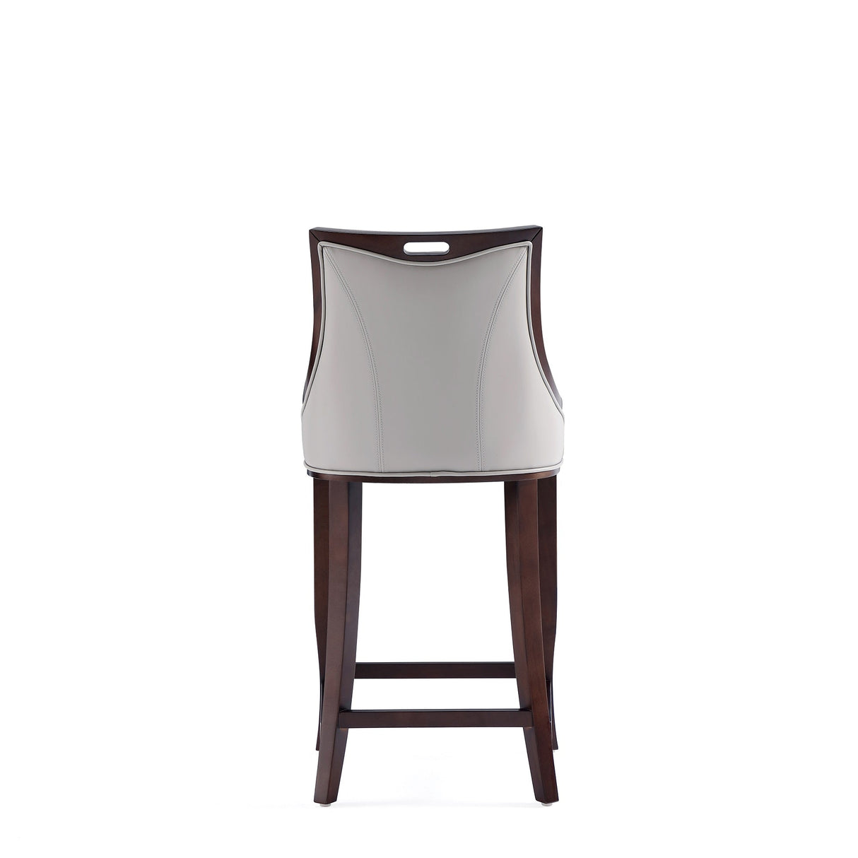 Emperor Faux Leather Barstool in Light Grey (set of 2) by Manhattan Comfort at Eve Furniture